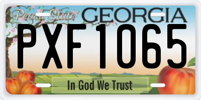 GA license plate PXF1065