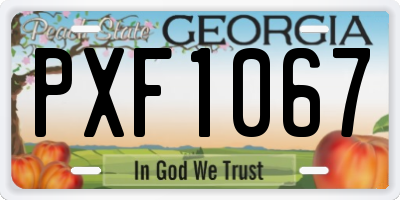 GA license plate PXF1067