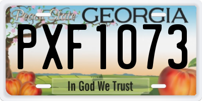 GA license plate PXF1073