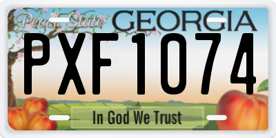 GA license plate PXF1074