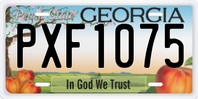 GA license plate PXF1075