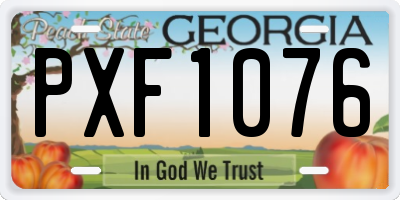 GA license plate PXF1076