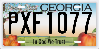 GA license plate PXF1077