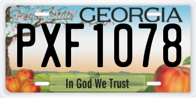 GA license plate PXF1078