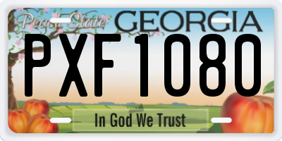 GA license plate PXF1080