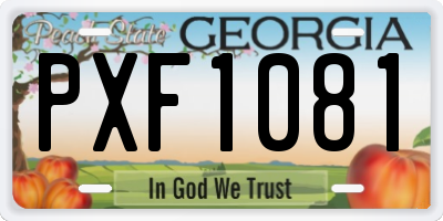 GA license plate PXF1081