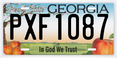 GA license plate PXF1087
