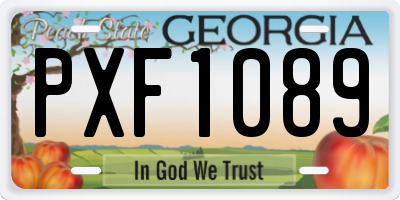 GA license plate PXF1089