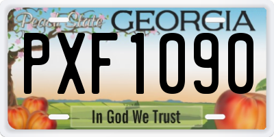 GA license plate PXF1090