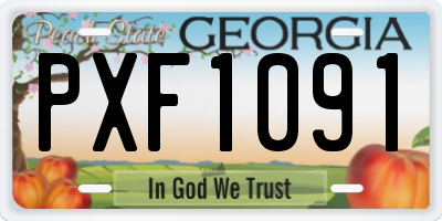 GA license plate PXF1091