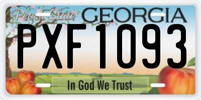 GA license plate PXF1093
