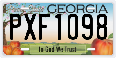 GA license plate PXF1098