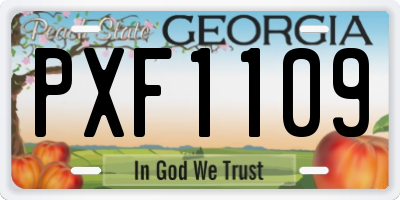 GA license plate PXF1109