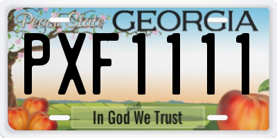 GA license plate PXF1111