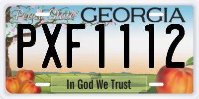 GA license plate PXF1112