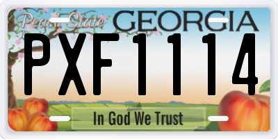 GA license plate PXF1114