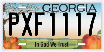 GA license plate PXF1117