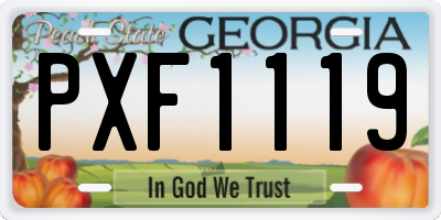 GA license plate PXF1119