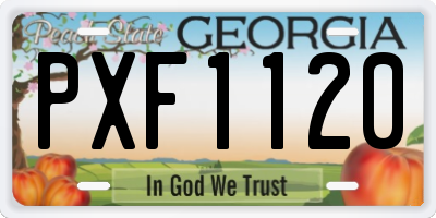 GA license plate PXF1120