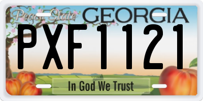 GA license plate PXF1121