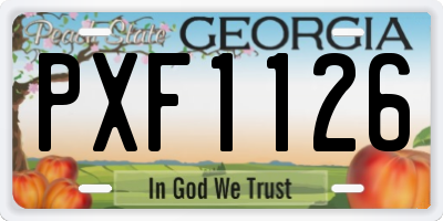 GA license plate PXF1126