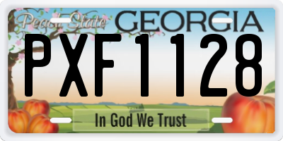 GA license plate PXF1128