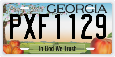 GA license plate PXF1129