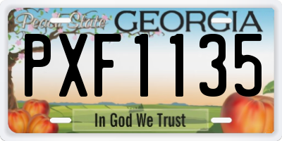 GA license plate PXF1135