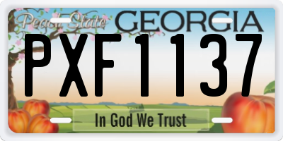 GA license plate PXF1137