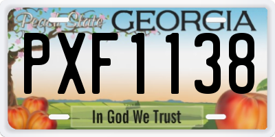 GA license plate PXF1138