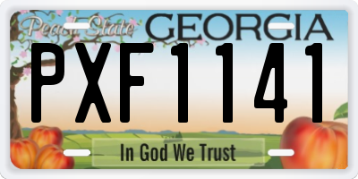 GA license plate PXF1141