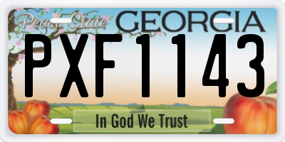 GA license plate PXF1143