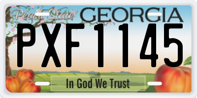 GA license plate PXF1145