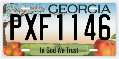 GA license plate PXF1146