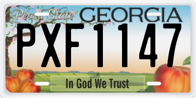 GA license plate PXF1147