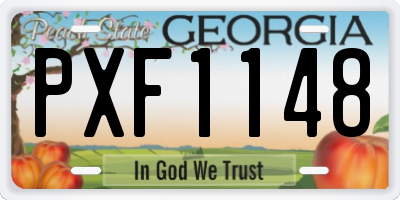 GA license plate PXF1148