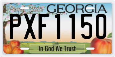 GA license plate PXF1150