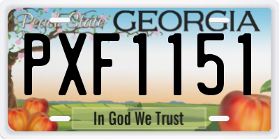 GA license plate PXF1151