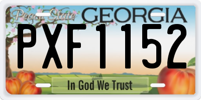 GA license plate PXF1152