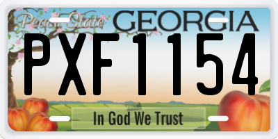 GA license plate PXF1154
