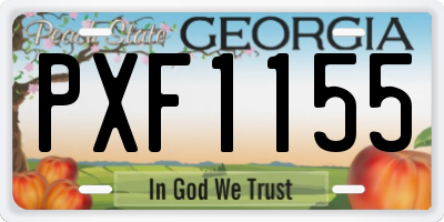GA license plate PXF1155