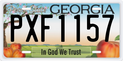 GA license plate PXF1157