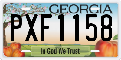 GA license plate PXF1158