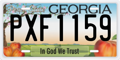 GA license plate PXF1159