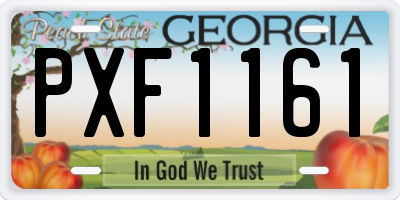 GA license plate PXF1161