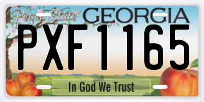 GA license plate PXF1165