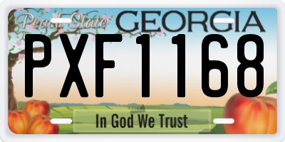 GA license plate PXF1168