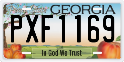 GA license plate PXF1169