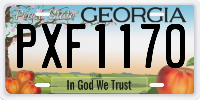 GA license plate PXF1170