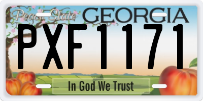 GA license plate PXF1171
